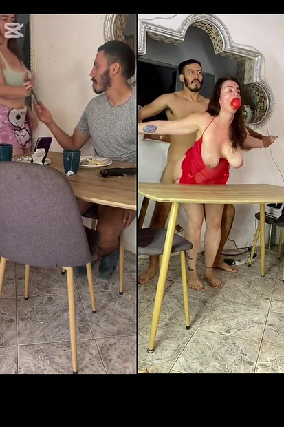 Reife frau wird von ihrem stiefsohn auf dem tisch gefickt und steckt alles rein