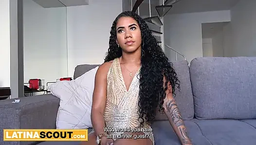 Dicker arsch, brasilianische mieze springt auf, um schwanz zu reiten, pOV beim amateur-casting