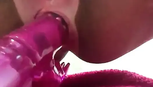 Wife's big clit and unique pussy gaping asshole