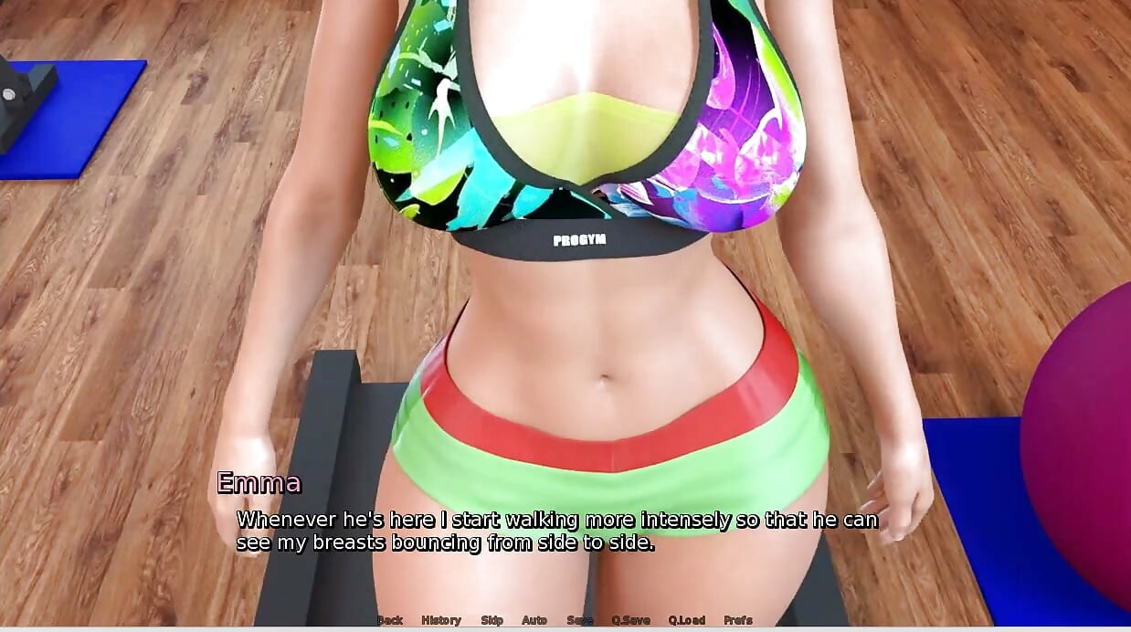 Laura Lustful Secret - Gameplay - Roleplay - Gym - Bouncing Ass Squat and Teasing Trainer