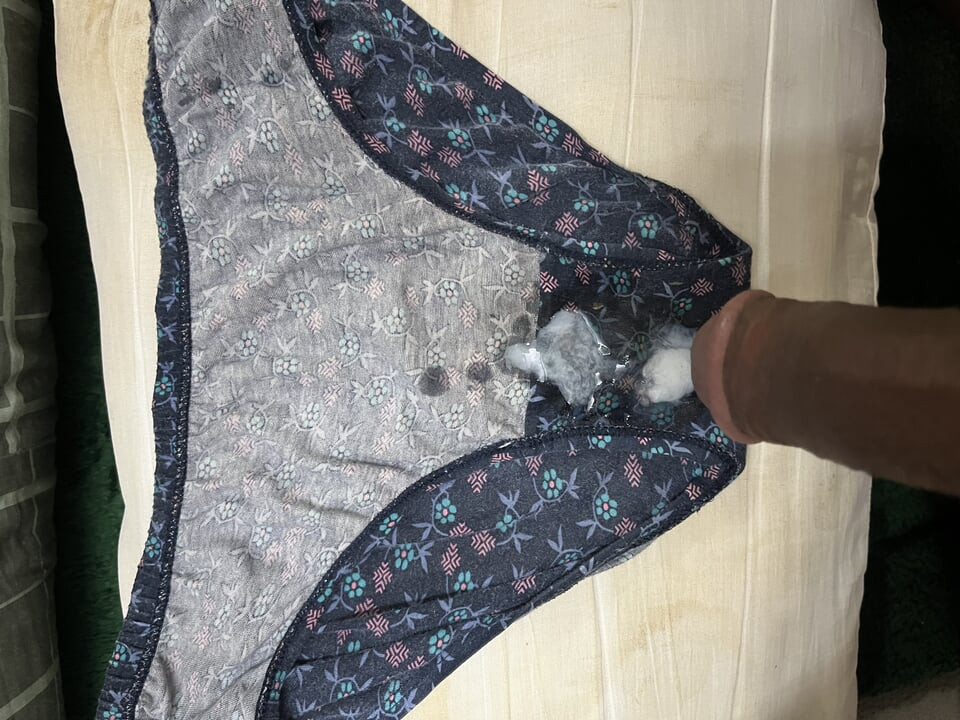 Step sister panties Jerked off three times onto the underwear