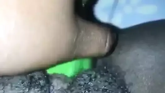 African Babe masturbating with a cucumber and squirt