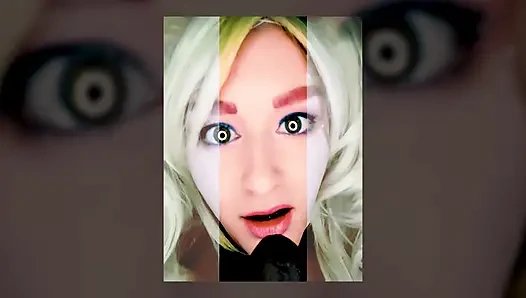 Heiße blondine von nebenan will versuchen, an deinem großen schwarzen saftigen schwanz zu lutschen