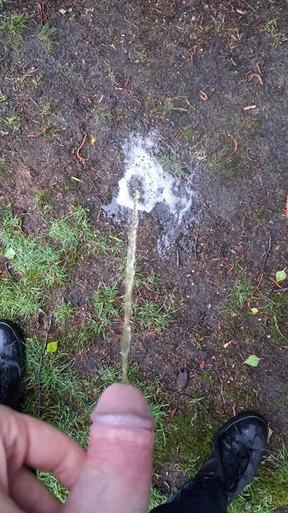 My pissing in garden