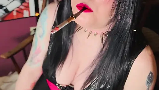 A Smoking Goth Tina Snua Smoking A Cork Cigarette With A Holder