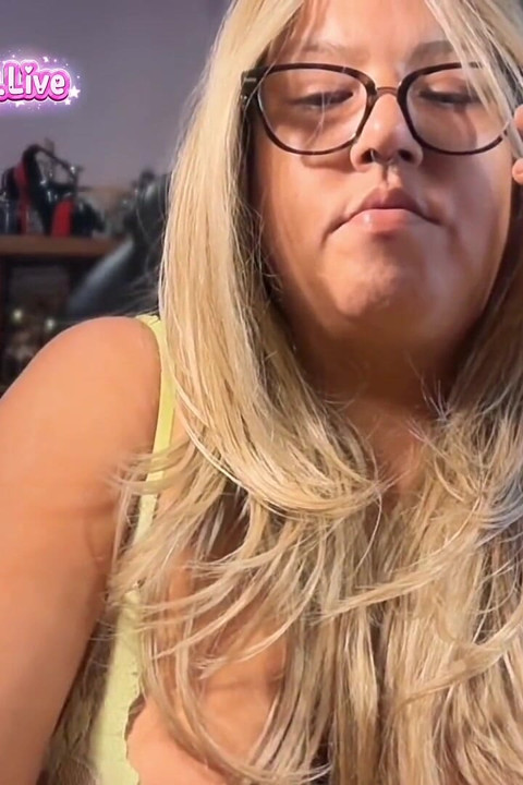 Bronze Saggy Tits BBW MILF Chain Smoking Parliament Longs & French Inhales in Neon Green Lingerie