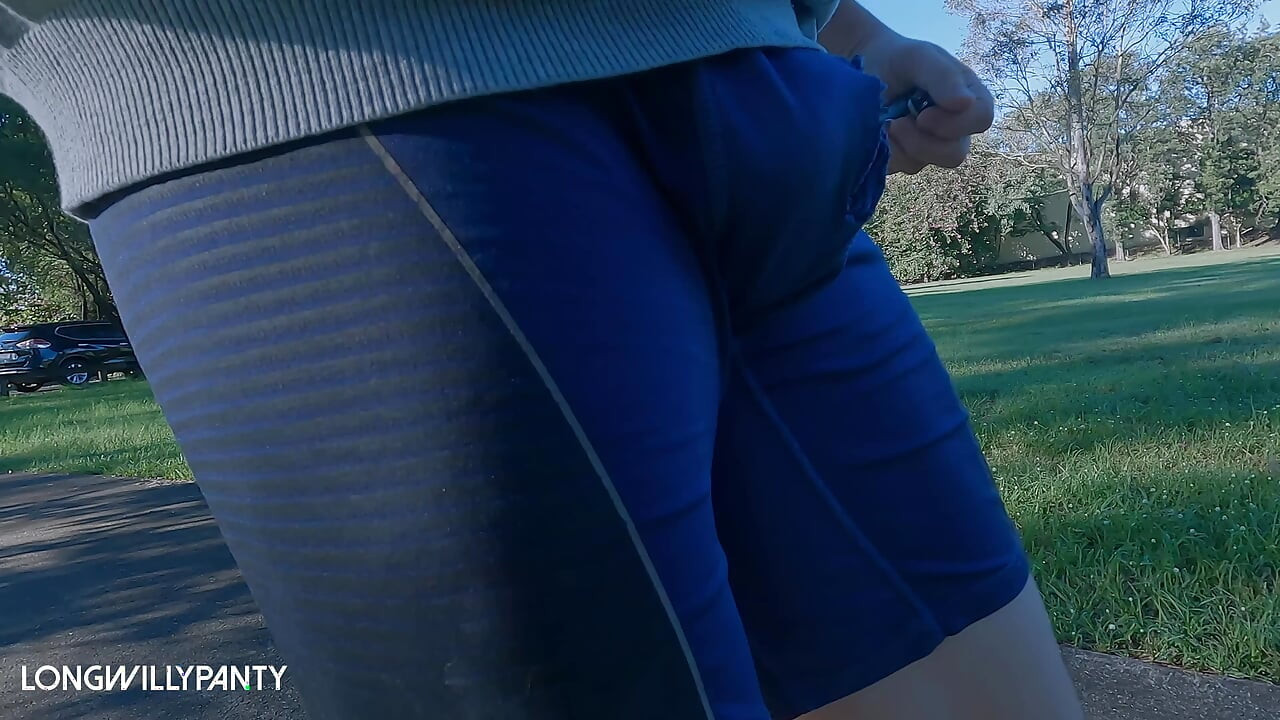 Straight uncut cock walks around with it exposed in public