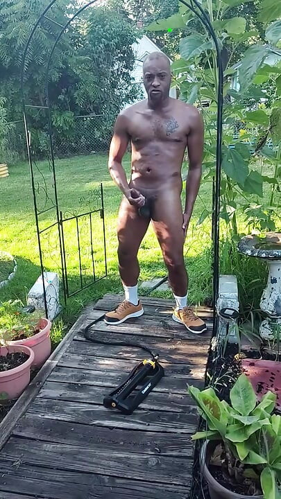 NUDE GARDENING!  Kennie Jai gets an AirBnB and jerks in public