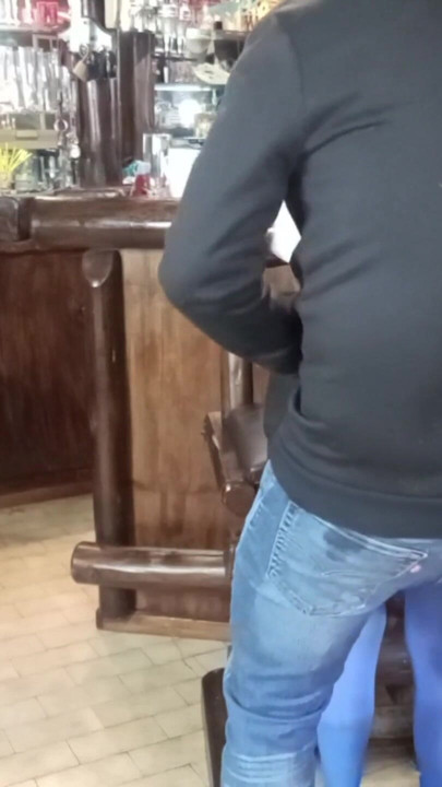 Good looking hotty  having fun two guys in the bar | Clip 2