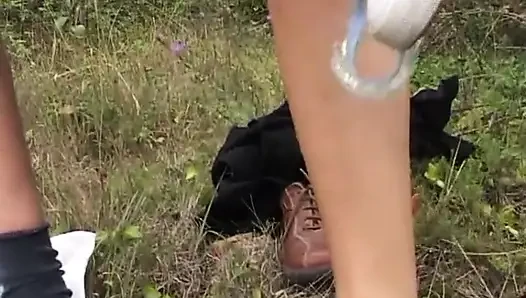 She gets an amazing fuck outdoor