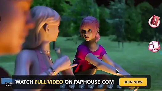 Membantu cewek-cewek hot #4 - johanne bangun diikat di pohon dan sebagainya... Sepong kontol cowok itu... Belle dan Stacy saling bermain.