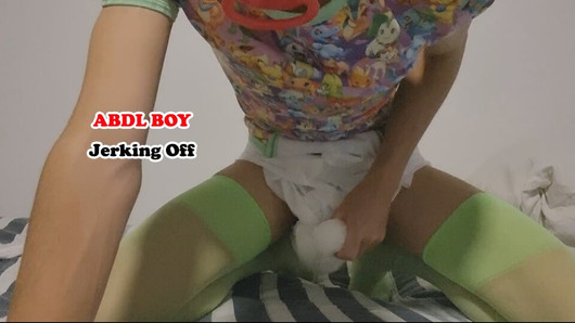 ABDL BOY Jerking Off in his diaper