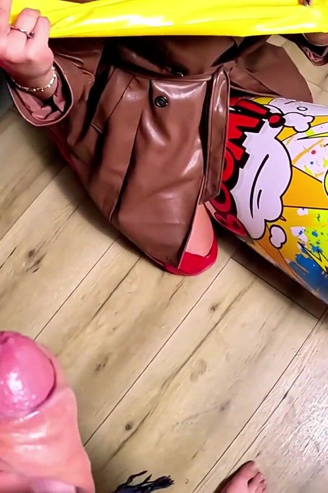 Dominant Leather MILF Inflatable Smash Fetish. Giant Hammer, Doggy, Cum Play and Popping
