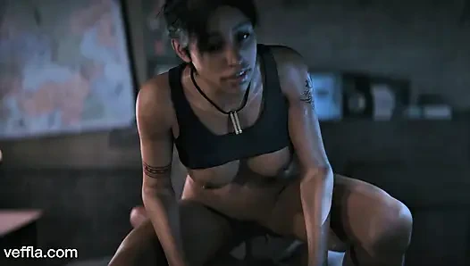 Sheva Alomar Резидент Злой хентай - гэнгбэнг с большим черным членом с кримпаем и анальной оргией с африканским агентом в джунглях