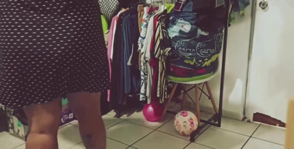 Mexican Chubby BBW Cleaning the Room