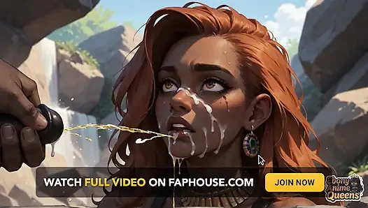 Kırmızı-ateşli, zenci xxx pornosu, koyu huylu kraliçenin şelale oral baştan çıkarma.