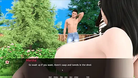 Stepmom And Stepsister Teasing Alex With Her Boobs And Big Ass While He Doing Gardening