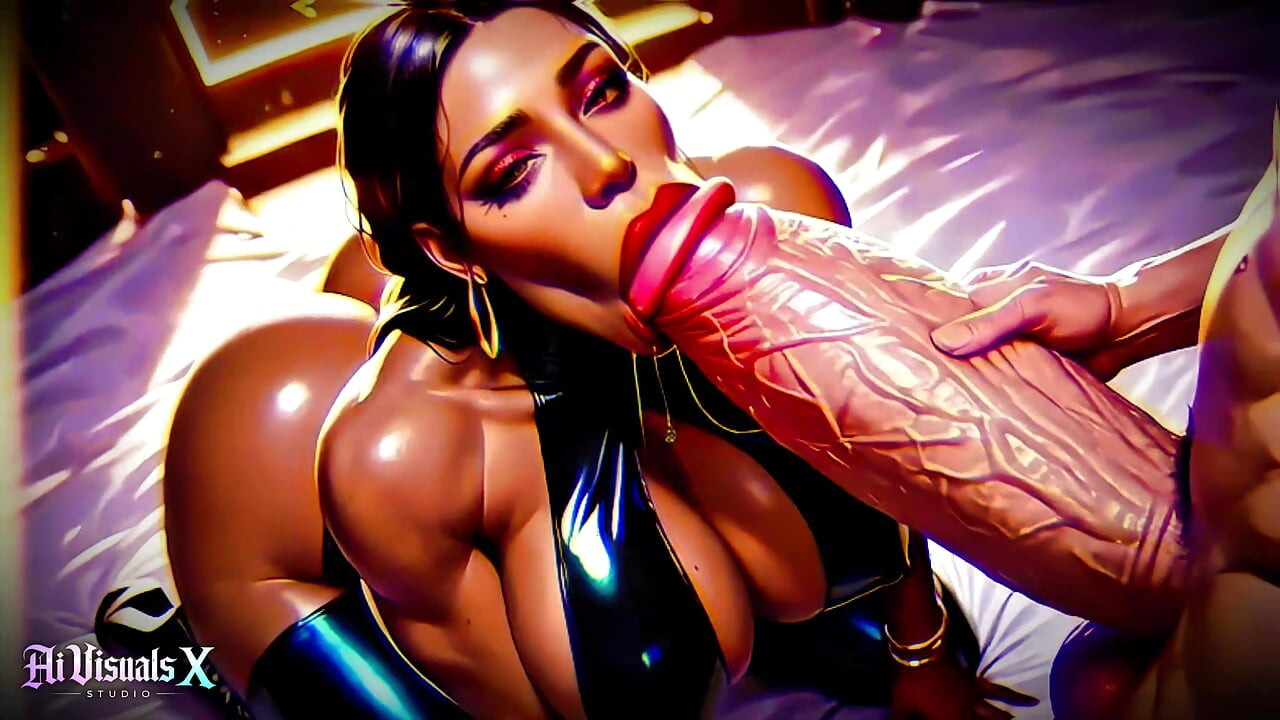 Tante semok kulit hitam dengan pantat bahenol lagi asik nyepong dan ngentot kontol - bokep animasi (suara asmr) (video resolusi 4k ai generated)