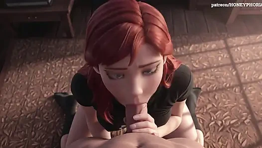 Анна собирается представить нам ее любимую "игрушку" Frozen 3D порно анимации