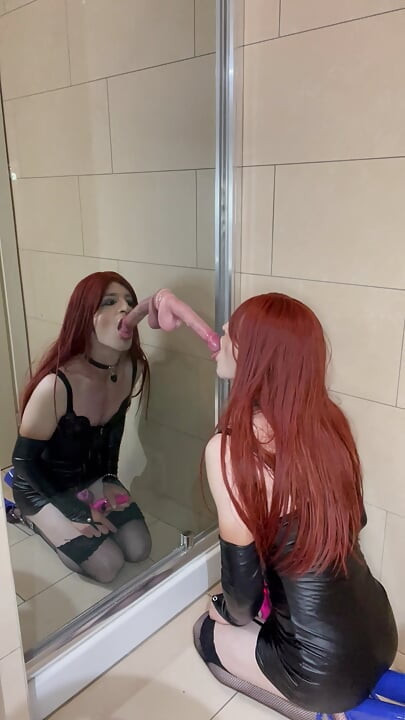 Sissy Slut Says Yes To Orally With A Dildo And Ruins Her Make-Up By Deepthroating