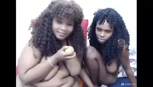 exotic, fat and horny black women in front of the camera