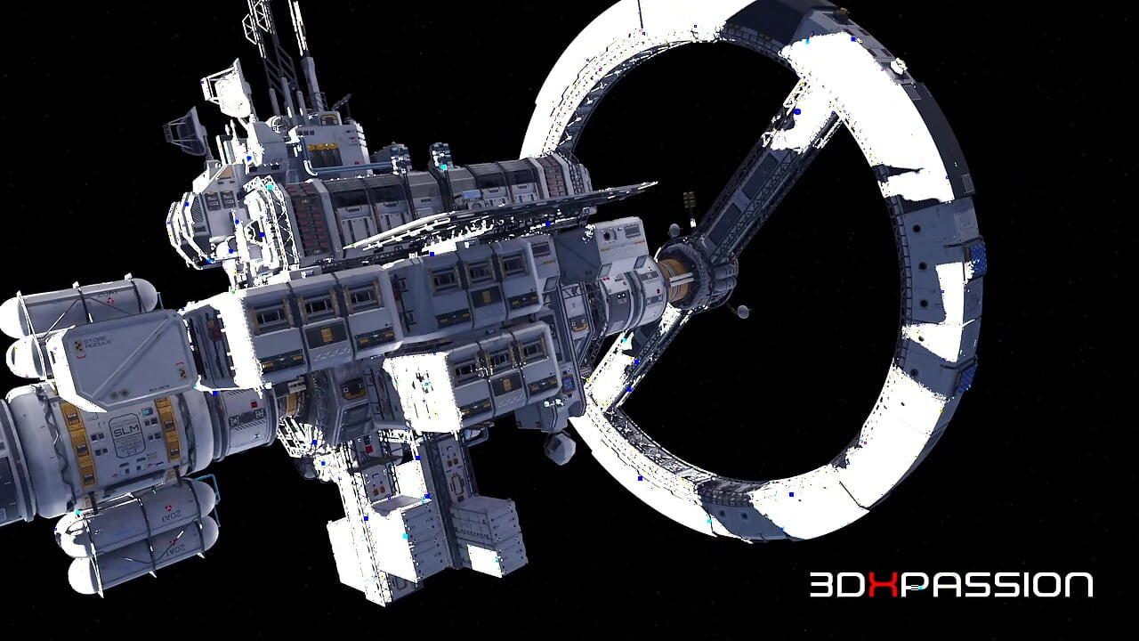 Zero-G pokusa Futanari Kaelen bawi się brunetką na kosmicznej stacji orbitalnej