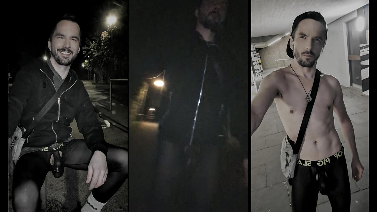 시스루 레깅스를 입고 도시를 걷는 중(불지 메깅스)