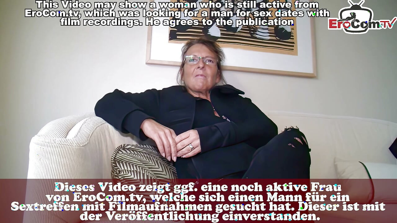 German old granny tries sex casting and masturbates