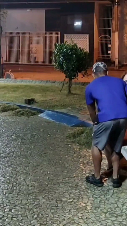 Valentine couple had their first adventure having sex in the public square in front of a church | Clip 1