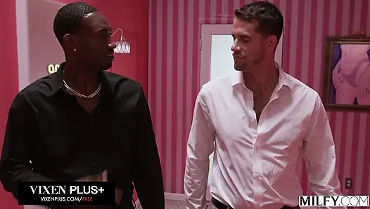 MILFY Foxy Blonde MILF Taylor Gets Her Pussy And Mouth Used By Two Co-Workers