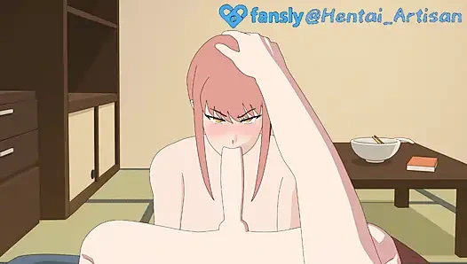 MAKIMA FULL HENTAI  BLOWJOB POV  DOUBLE PENETRATION  DEEPTHROAT