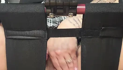 Ball gaged and riding dildo for Daddy