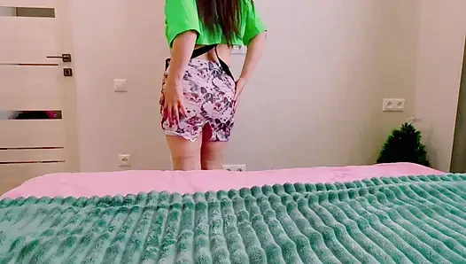 Step sis on a kitty skirt