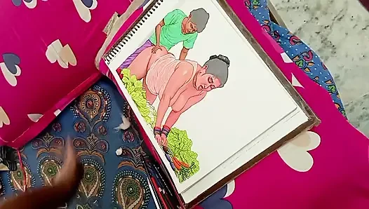 Eine sexy, aber arme indische dorffrau fickt einen gemüsehändler, um für das gemüse zu bezahlen