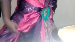 Satin saree hot 4