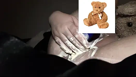 4k-ASMR YOGURT FOOD FETISH- KINKY STEPSISTER MASTURBATES WITH DILDO- CUMFLATION HENTAI-  -ARABIAN SNOWWHITE