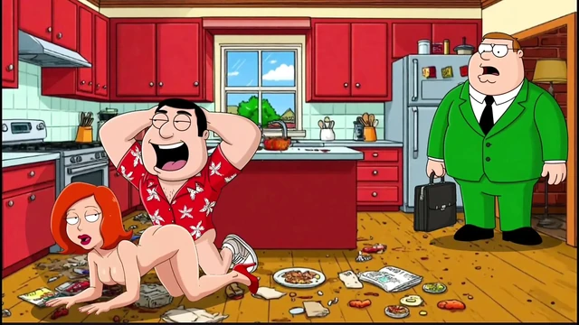 Cuckold's Sexual Fantasies. Cartoon. Parody