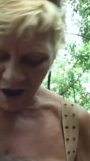 Emotional moment from "hairy grandma fucks outdoors"
