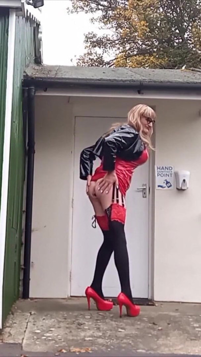 Epic moment from "Crossdresser Gina Jerking and Cumming Outdoors"