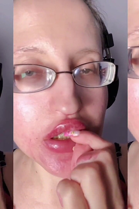 Asmr Paprika Pepper Eating - Asmr, γυαλιά οράσεως, gianess, κραγιόν, μεγάλα χείλη, στόμα, φαγητό, φετίχ προσώπου, μακριά νύχια