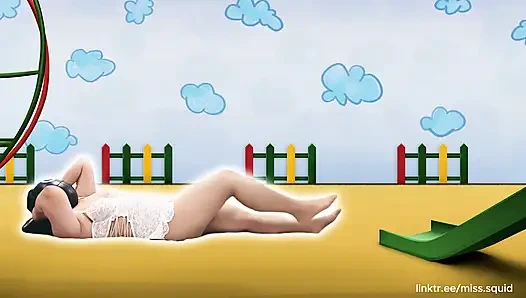 Beyaz iç çamaşırlı bayan kalamar egzersizleri