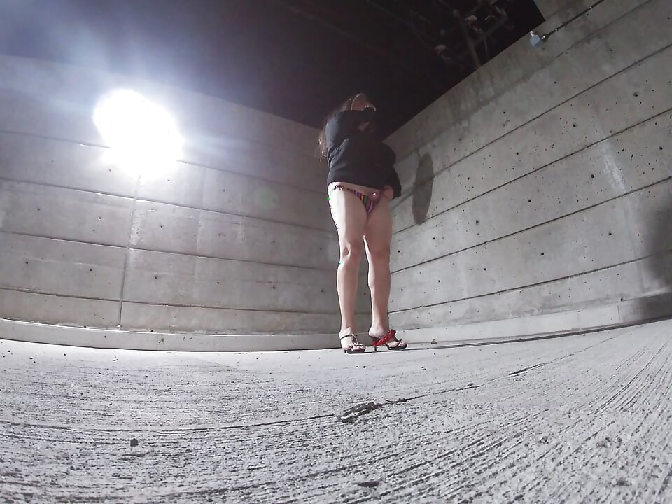 Mature Horny Queer is a Fag sissy in the outdoors masturbating in a driveway.