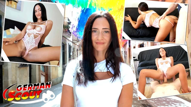 GERMAN SCOUT - Skinny Girl with Big natural Tits Mina Moreno seduce to Cheating Fuck