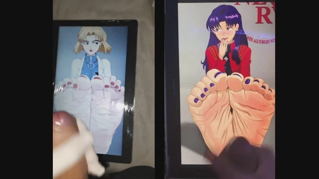 Ritsuko & Misato (NGE) Feet Cumtribute (with MamaFuckingMia)