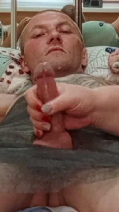 jerking off my brother-in-law's dick with oil | Clip 1