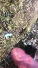 Wank in woods