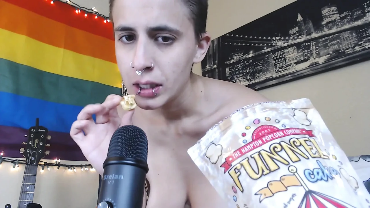 ASMR funnel cake flavored popcorn