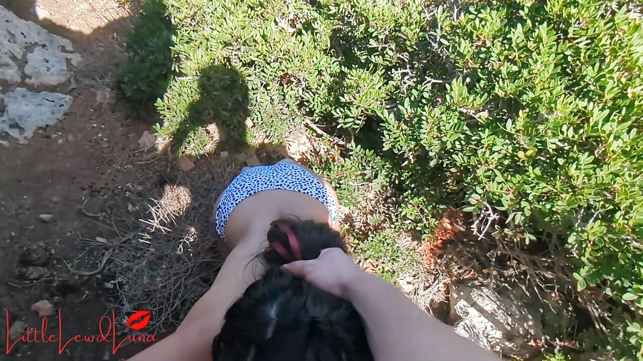 POV Deepthroat at Public Beach - Nasty Asian Girl with Outdoor Blowjob & Throat Fuck