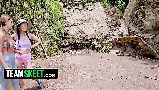 Wing Woman Kenzie Love Recruits Jasmine Wilde for a Hiking Trail Threesome