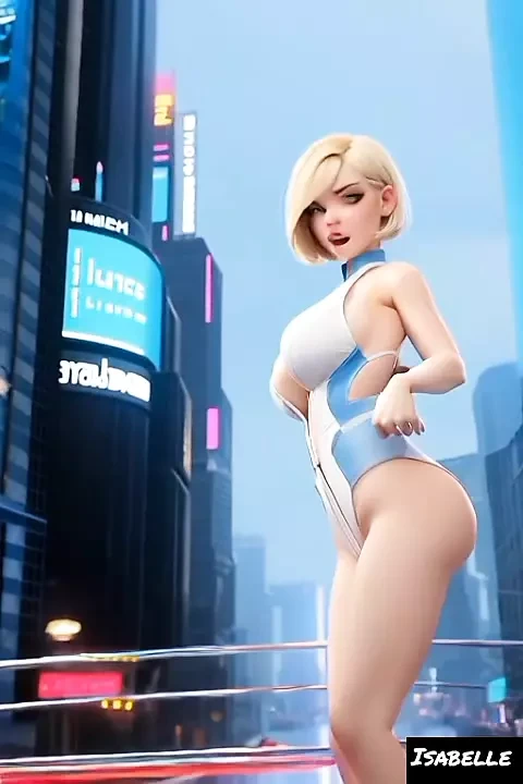 Isabelle Dupond cyberpunk city show video (Ai model)